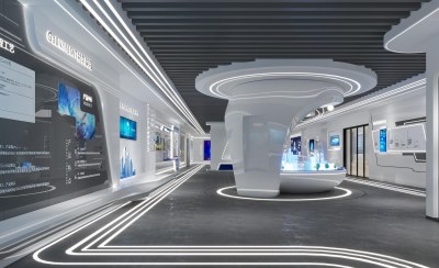 现代科技展厅3D模型下载